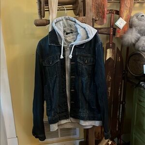 Sun + Stone Trucker Hooded Denim Jacket